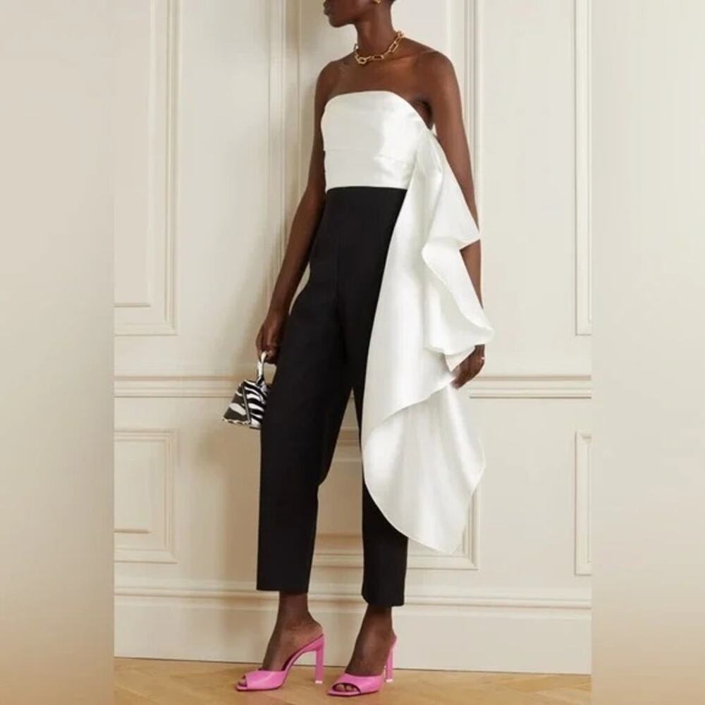 NWT Solace London The Arlo Jumpsuit in Black & Cream Size 2